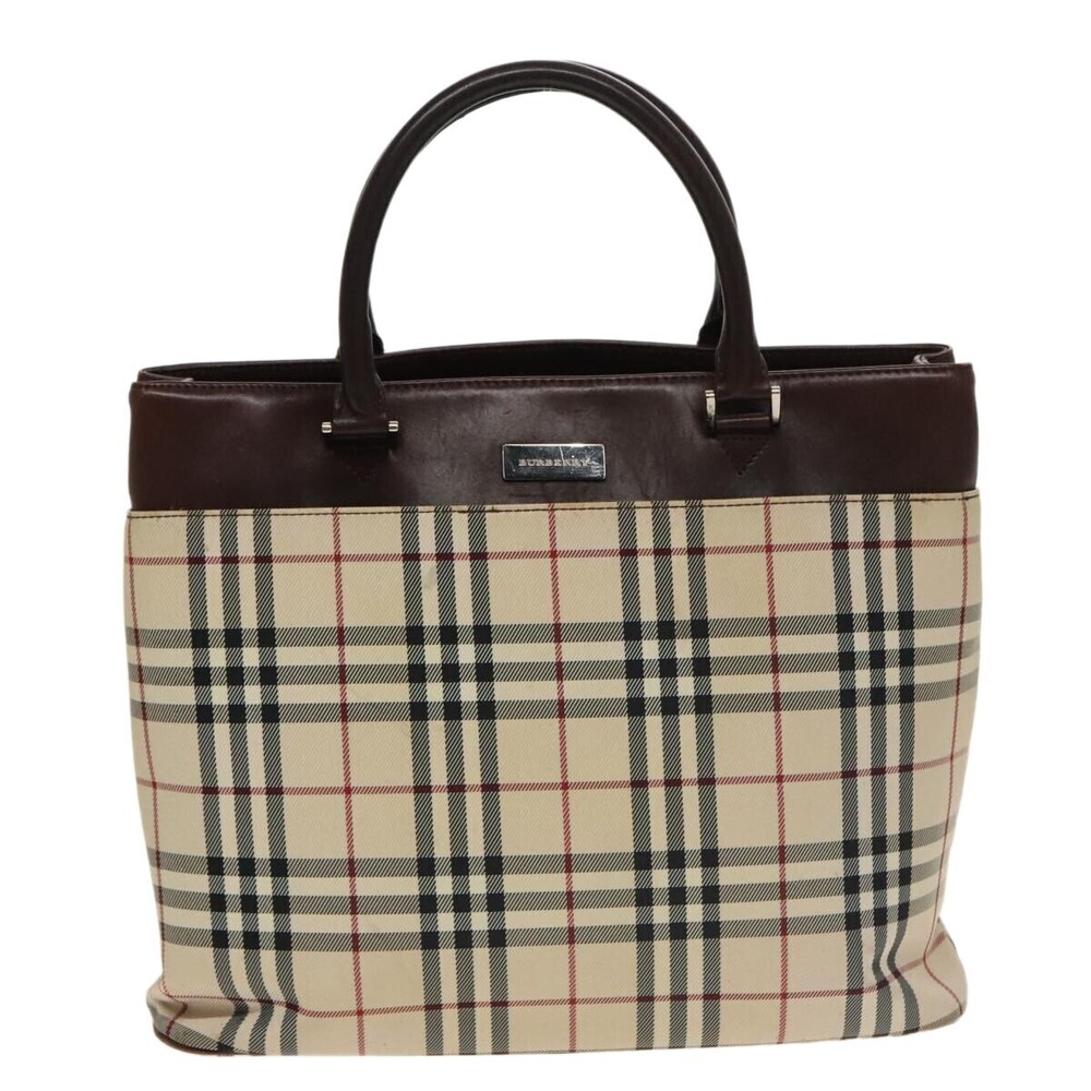 Burberry Nova Check Tote Canvas and Leather